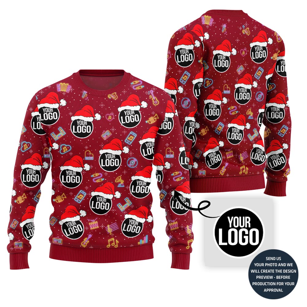 Epic Personalized Music Band Logo Ugly Xmas Sweater