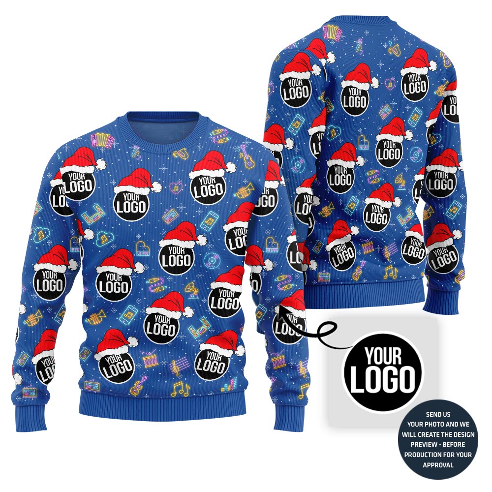 Epic Personalized Music Band Logo Ugly Xmas Sweater