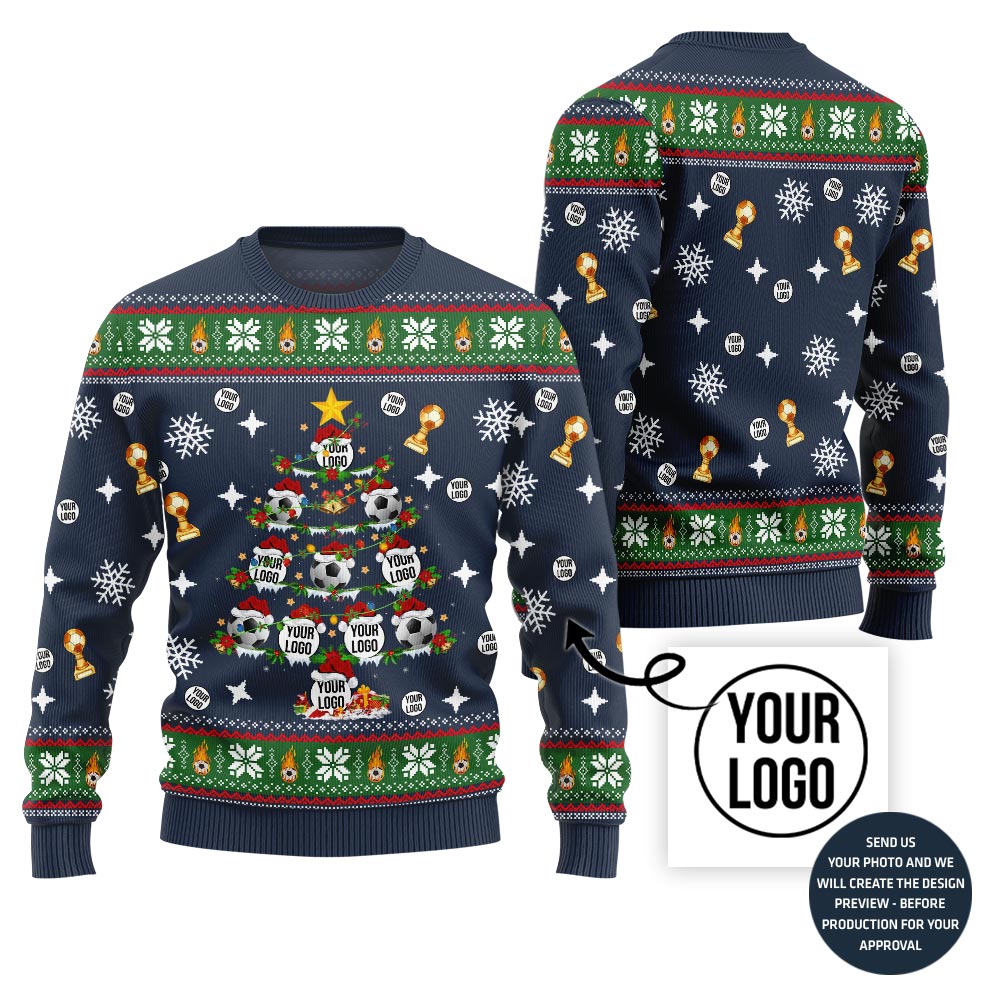 Epic Soccer Logo Custom Ugly Christmas Sweater
