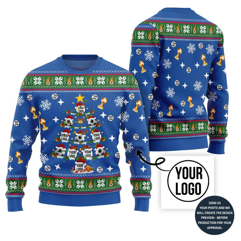 Epic Soccer Logo Custom Ugly Christmas Sweater
