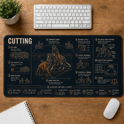 Equestrian Cutting Horse and Equestrian Visual Guide Desk Mat | 5To9Vibe
