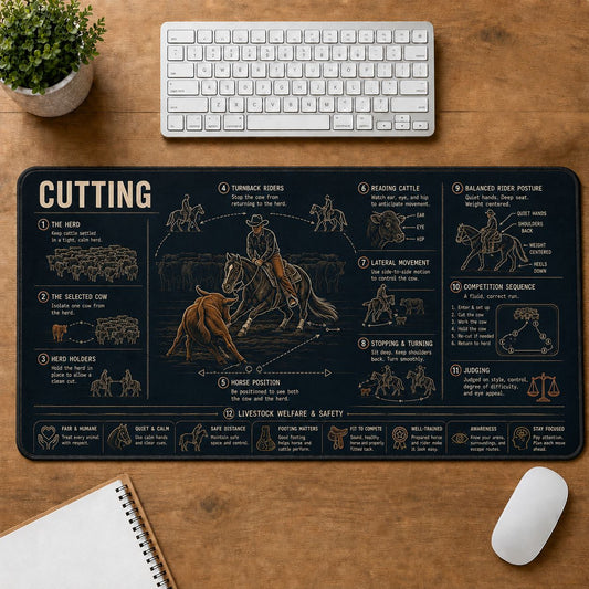 Equestrian Cutting Horse and Equestrian Visual Guide Desk Mat | 5To9Vibe