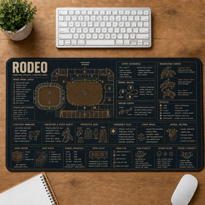 Equestrian Rodeo Horse and Equestrian Visual Guide Desk Mat | 5To9Vibe