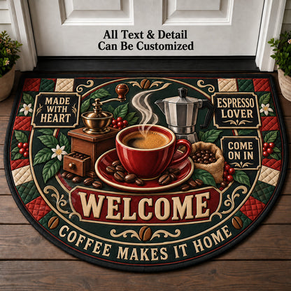 Espresso Lover Personalized Half Round Mat | 5To9Vibe