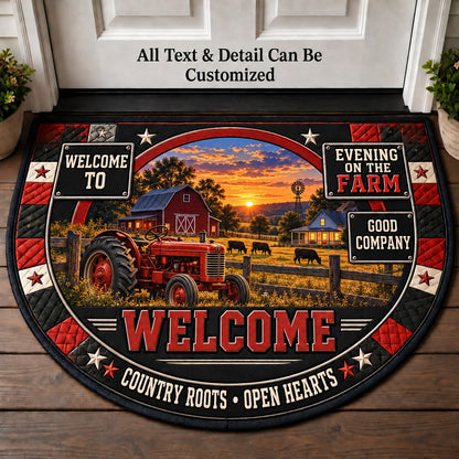 Evening on the Farm Personalized Half Round Mat | 5To9Vibe