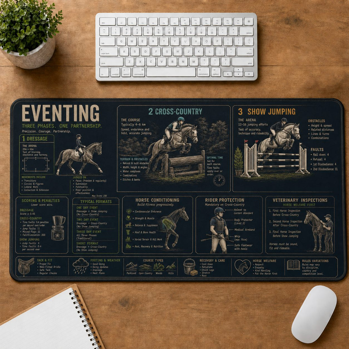 Eventing Sports Visual Guide Desk Mat | 5To9Vibe