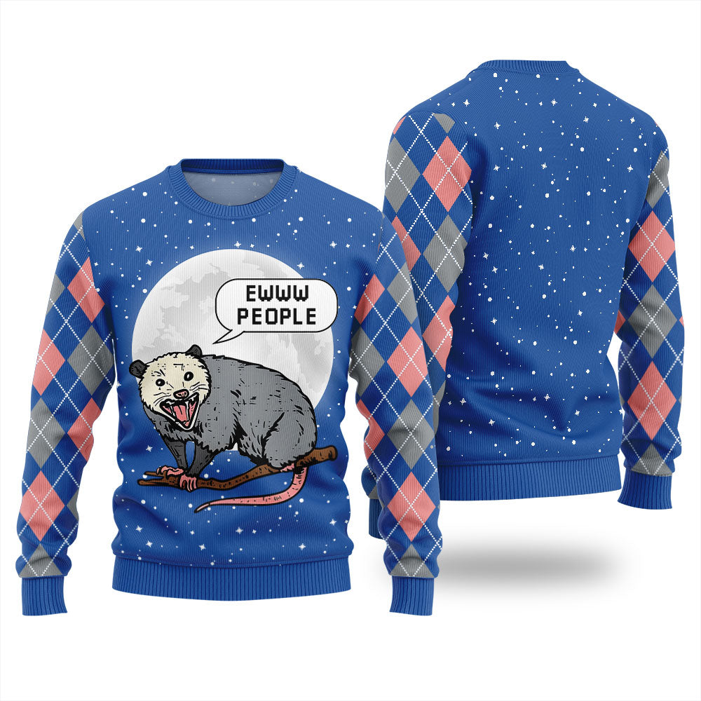 Ew People Possum Funny Ugly Christmas Sweater