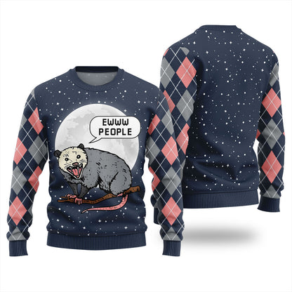 Ew People Possum Funny Ugly Christmas Sweater