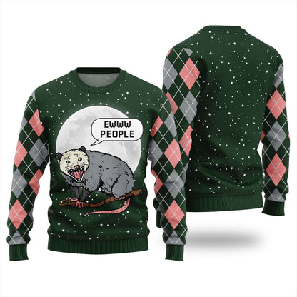 Ew People Possum Funny Ugly Christmas Sweater