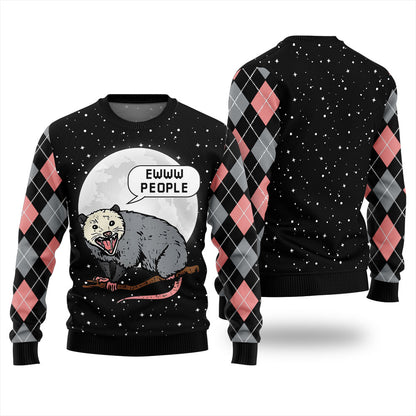 Ew People Possum Funny Ugly Christmas Sweater