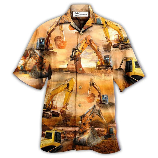 Hawaiian Shirt / Adults / S Excavator Working Hard - Hawaiian Shirt 