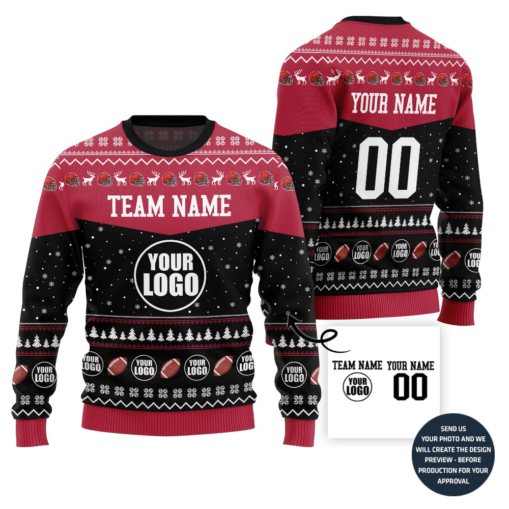 Exclusive Customized Football Ugly Christmas Sweater