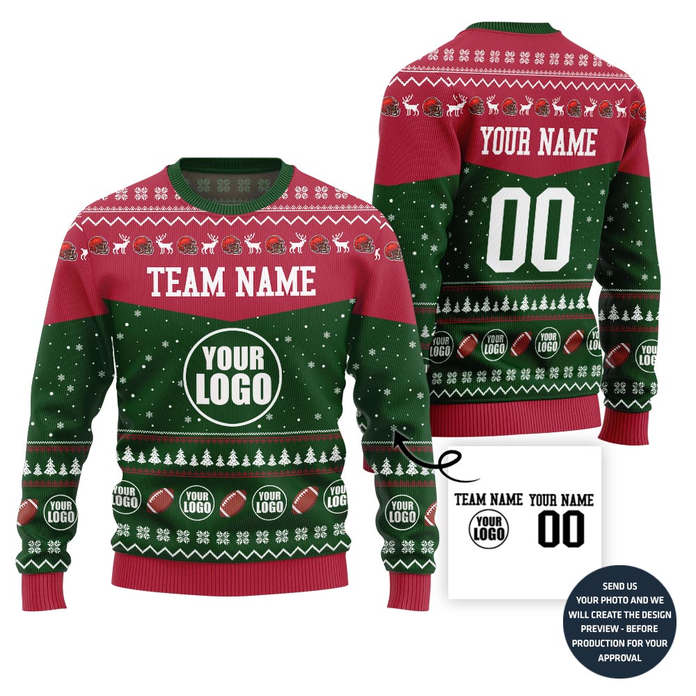 Exclusive Customized Football Ugly Christmas Sweater