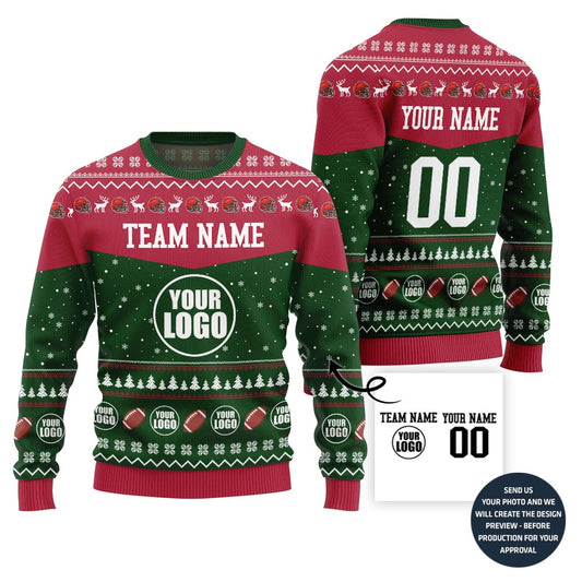 Exclusive Customized Football Ugly Christmas Sweater
