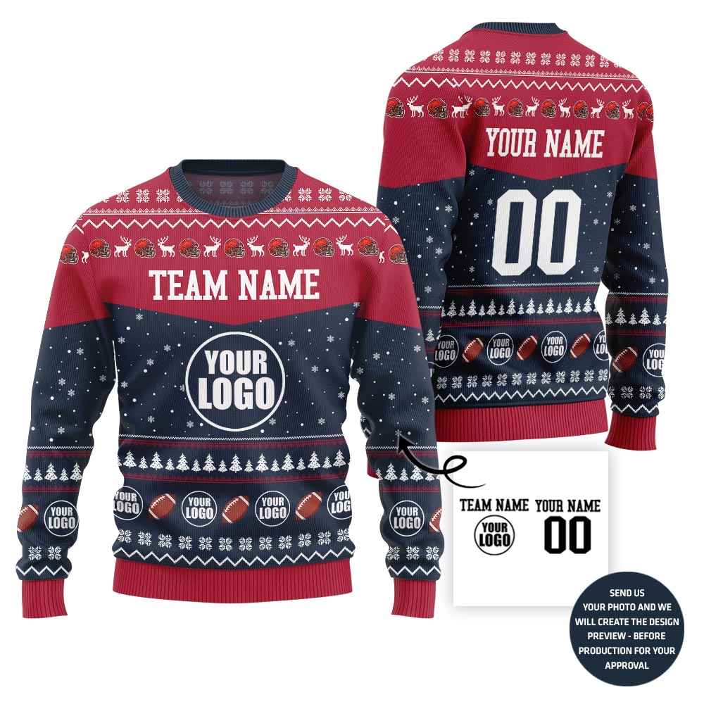 Exclusive Customized Football Ugly Christmas Sweater