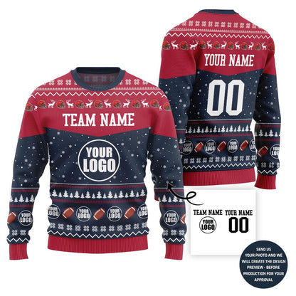 Exclusive Customized Football Ugly Christmas Sweater