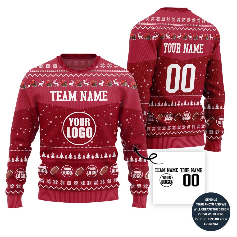 Exclusive Customized Football Ugly Christmas Sweater