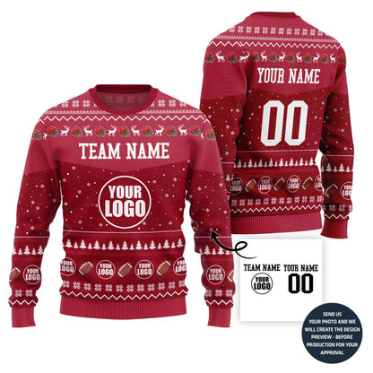 Exclusive Customized Football Ugly Christmas Sweater