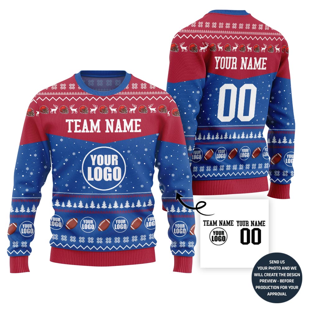 Exclusive Customized Football Ugly Christmas Sweater