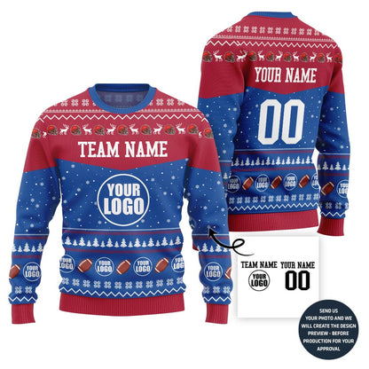 Exclusive Customized Football Ugly Christmas Sweater