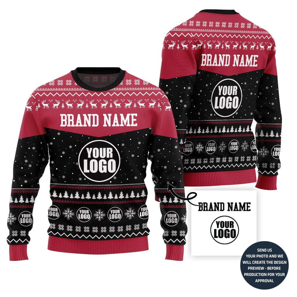 Exclusive Custom Company Logo Ugly Christmas Sweater