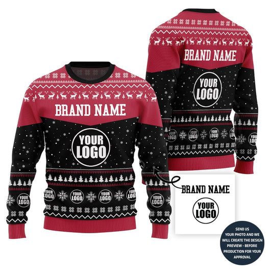 Exclusive Custom Company Logo Ugly Christmas Sweater
