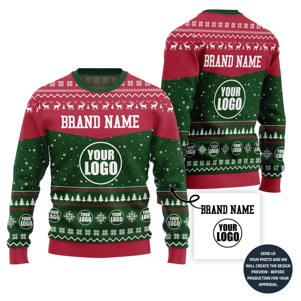 Exclusive Custom Company Logo Ugly Christmas Sweater