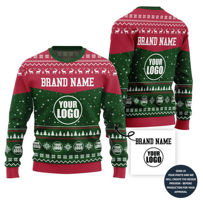 Exclusive Custom Company Logo Ugly Christmas Sweater