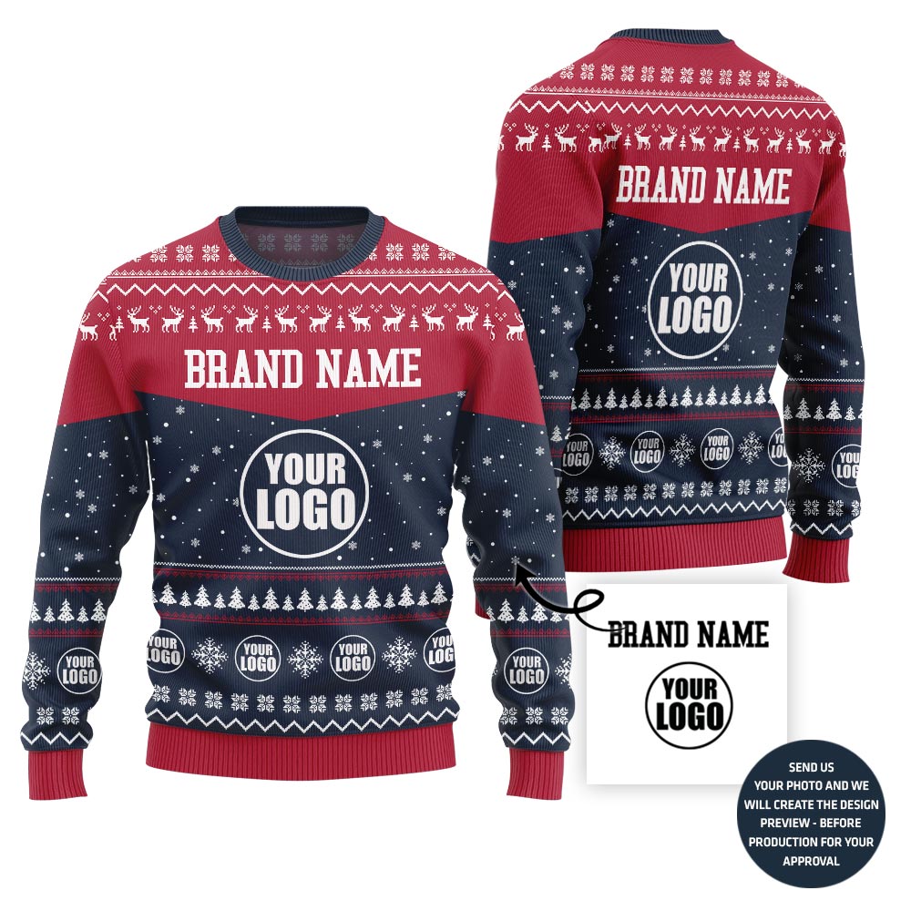 Exclusive Custom Company Logo Ugly Christmas Sweater