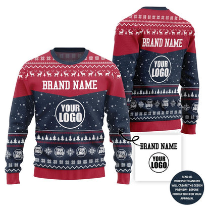 Exclusive Custom Company Logo Ugly Christmas Sweater
