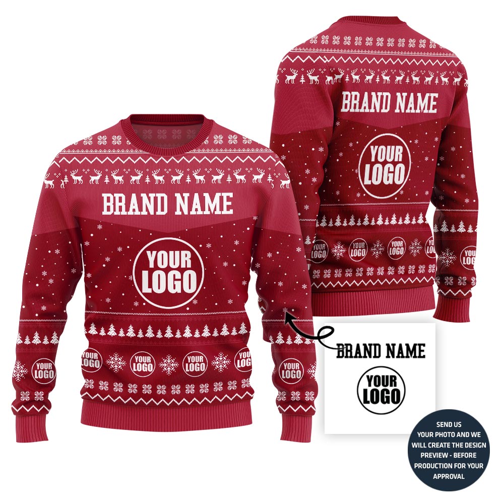 Exclusive Custom Company Logo Ugly Christmas Sweater