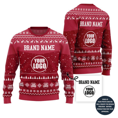 Exclusive Custom Company Logo Ugly Christmas Sweater