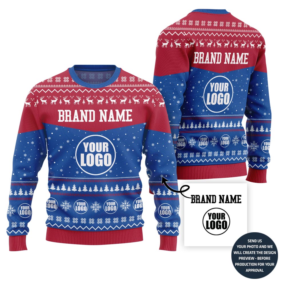 Exclusive Custom Company Logo Ugly Christmas Sweater