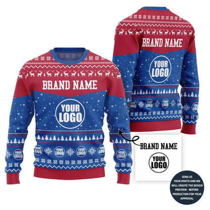 Exclusive Custom Company Logo Ugly Christmas Sweater