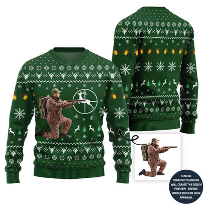 Exclusive Custom Hunting Picture Ugly Christmas Sweater