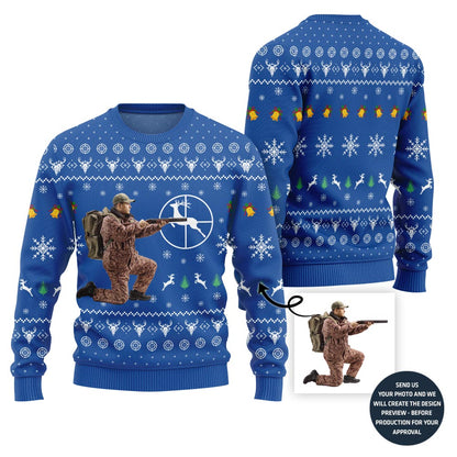 Exclusive Custom Hunting Picture Ugly Christmas Sweater