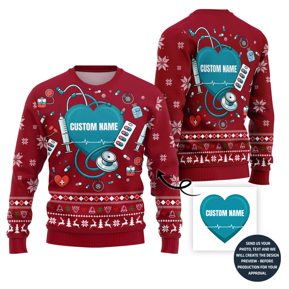 Exclusive Custom Ugly Christmas Sweater For Doctor
