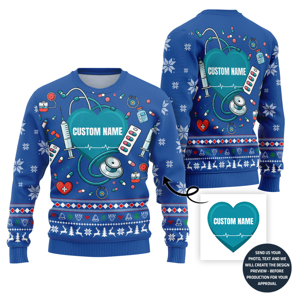 Exclusive Custom Ugly Christmas Sweater For Doctor