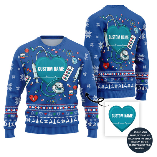 Exclusive Custom Ugly Christmas Sweater For Doctor