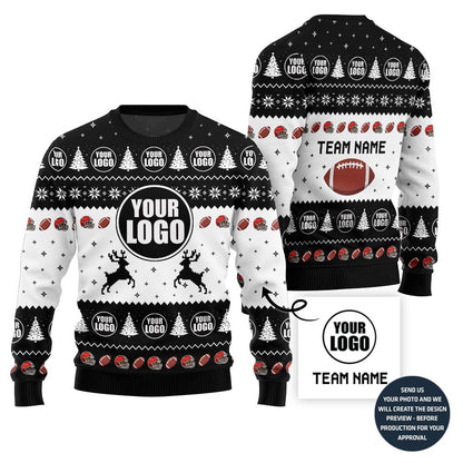 Exclusive Custom Logo Ugly Xmas Sweater For Football Team