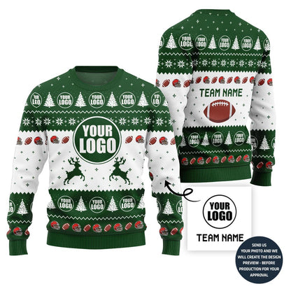 Exclusive Custom Logo Ugly Xmas Sweater For Football Team