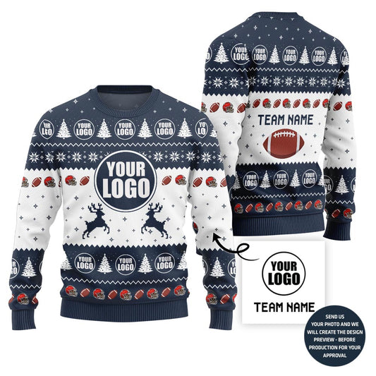 Exclusive Custom Logo Ugly Xmas Sweater For Football Team
