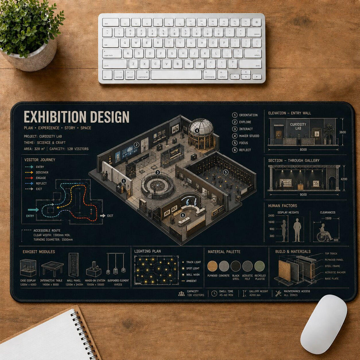 Exhibition Design Creative Reference Guide Desk Mat | 5To9Vibe