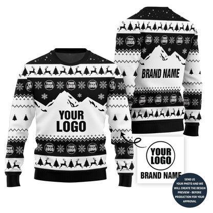 Exquisite Mountain Design Custom Logo Ugly Sweater For Brand
