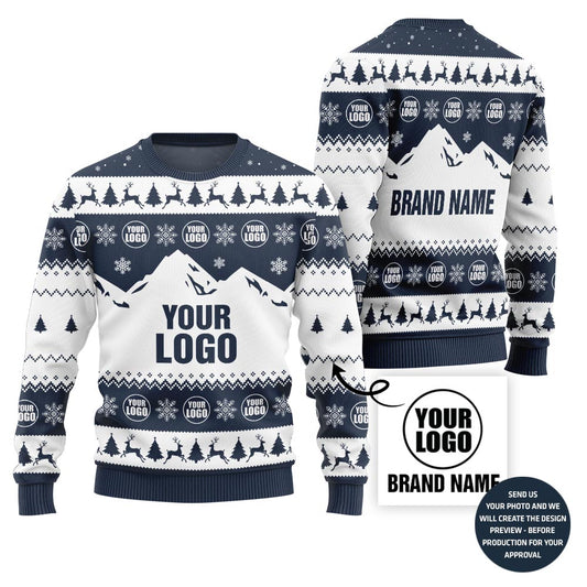 Exquisite Mountain Design Custom Logo Ugly Sweater For Brand