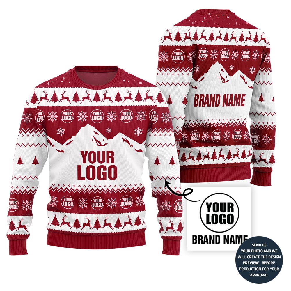 Exquisite Mountain Design Custom Logo Ugly Sweater For Brand