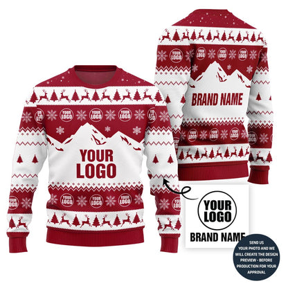 Exquisite Mountain Design Custom Logo Ugly Sweater For Brand