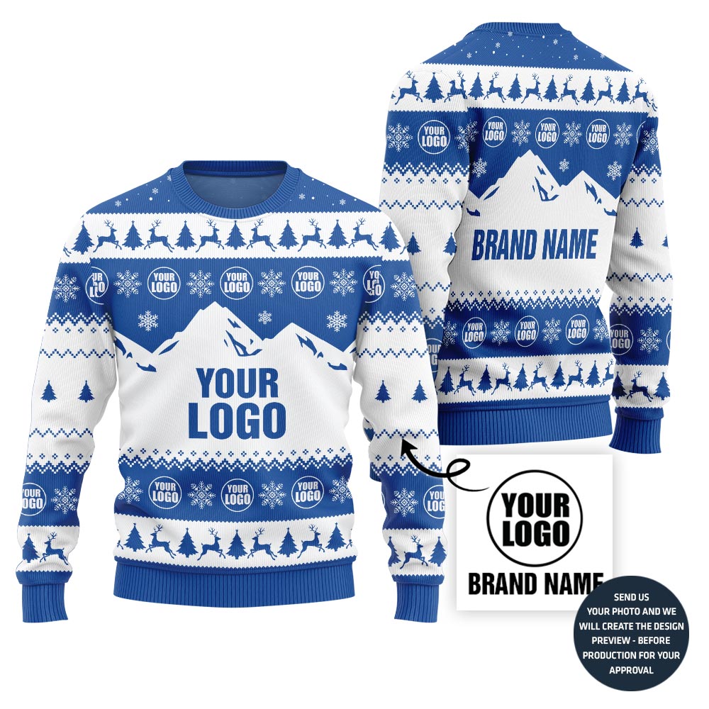 Exquisite Mountain Design Custom Logo Ugly Sweater For Brand