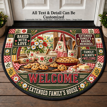Extended Family's Baking Memories Personalized Half Round Mat | 5To9Vibe