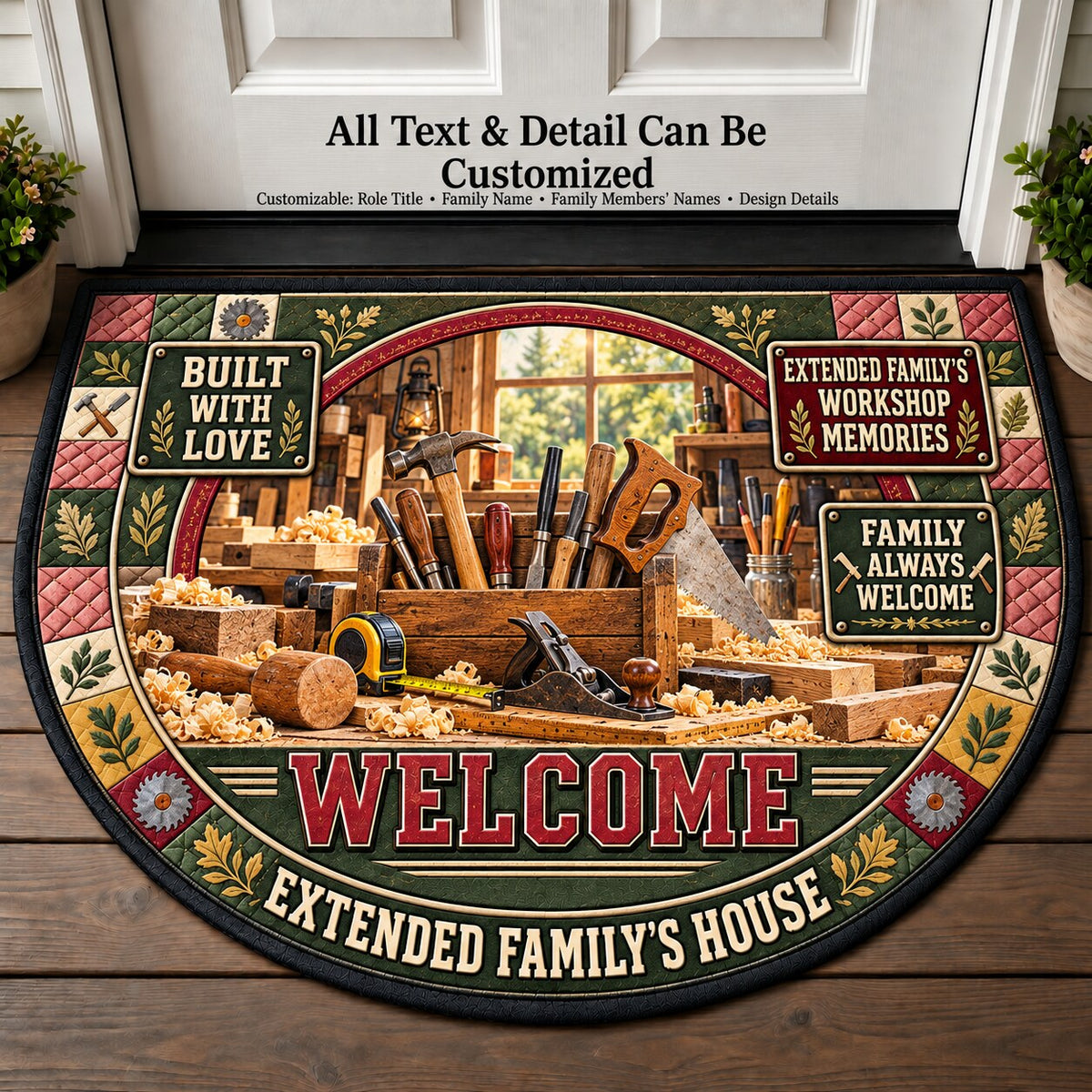 Extended Family's Workshop Memories Personalized Half Round Mat | 5To9Vibe